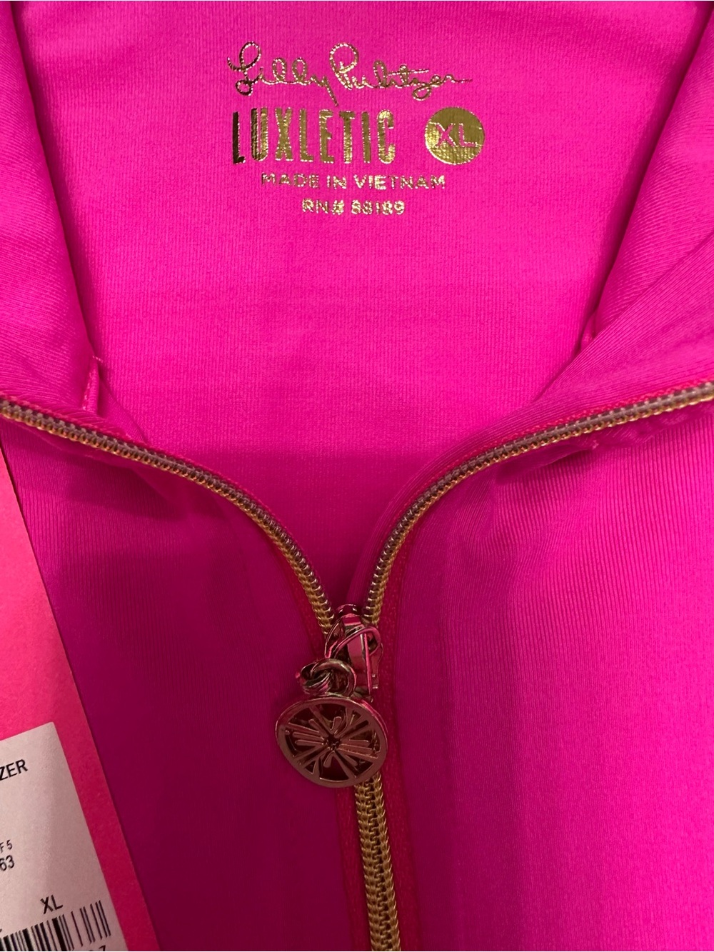 Lilly Pulitzer Palms Pink Sz XL Long-Sleeve Luxetic UPF 50 - Picture 7 of 10